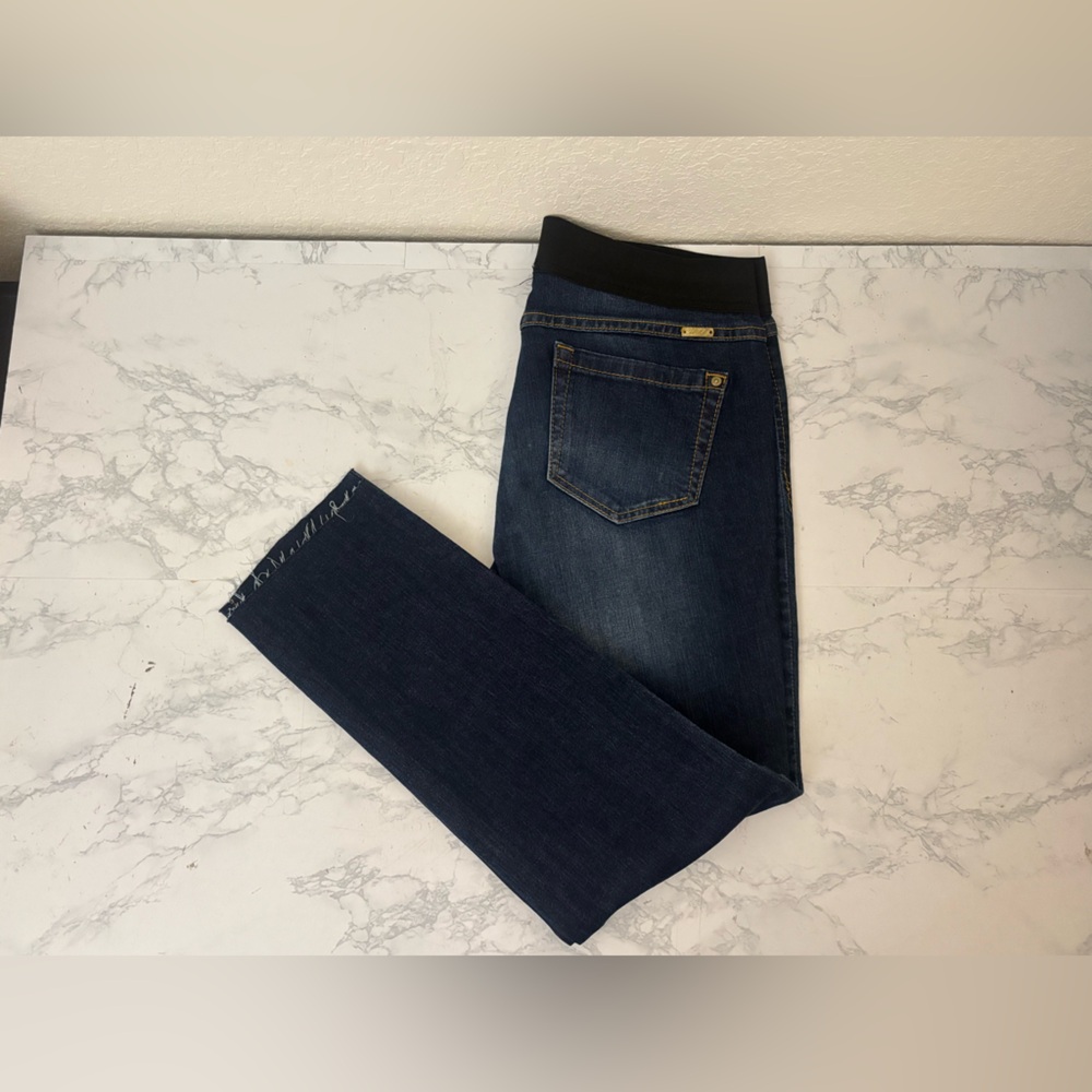 INC International Concepts Pull-on Jeans Women’s 10P Dark Blue Denim Wash